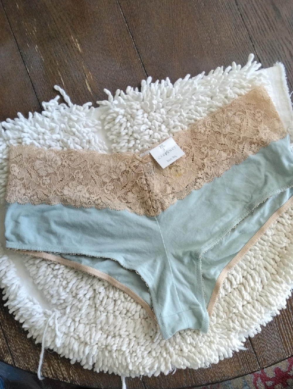 🚨B2G1 CABERNET Sage Beige Lace-Trim Hipster Panty